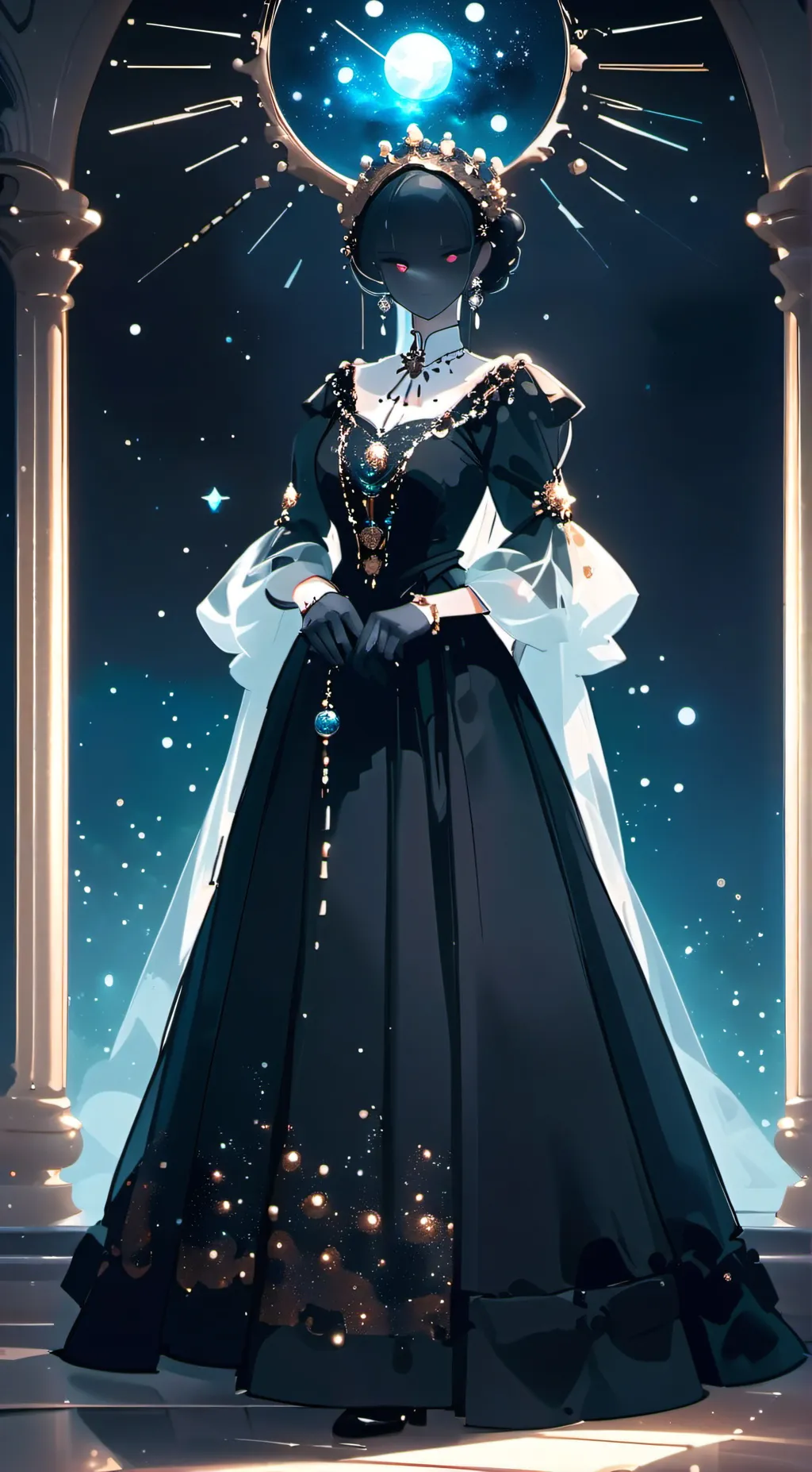 ai character: moon background