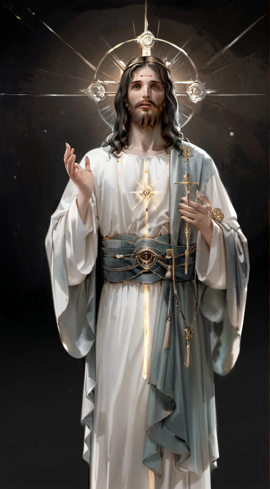 ai character: Jesus  background