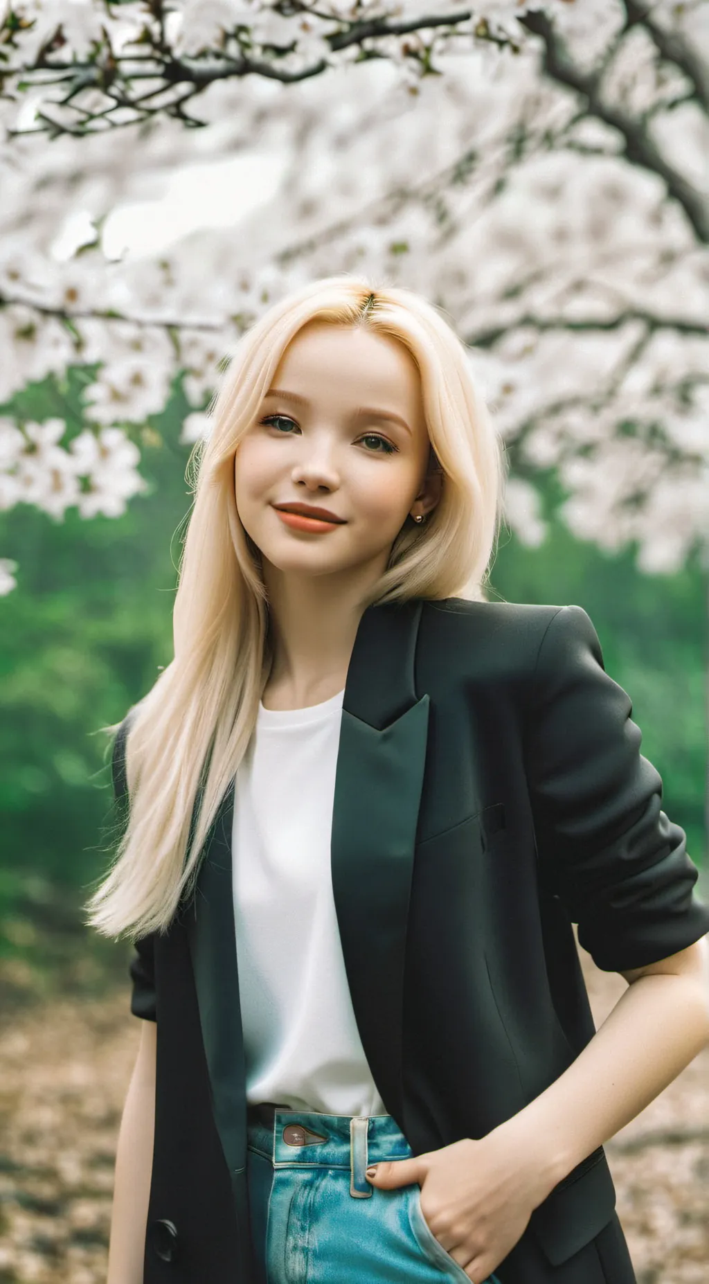 ai character: Dove Cameron  background