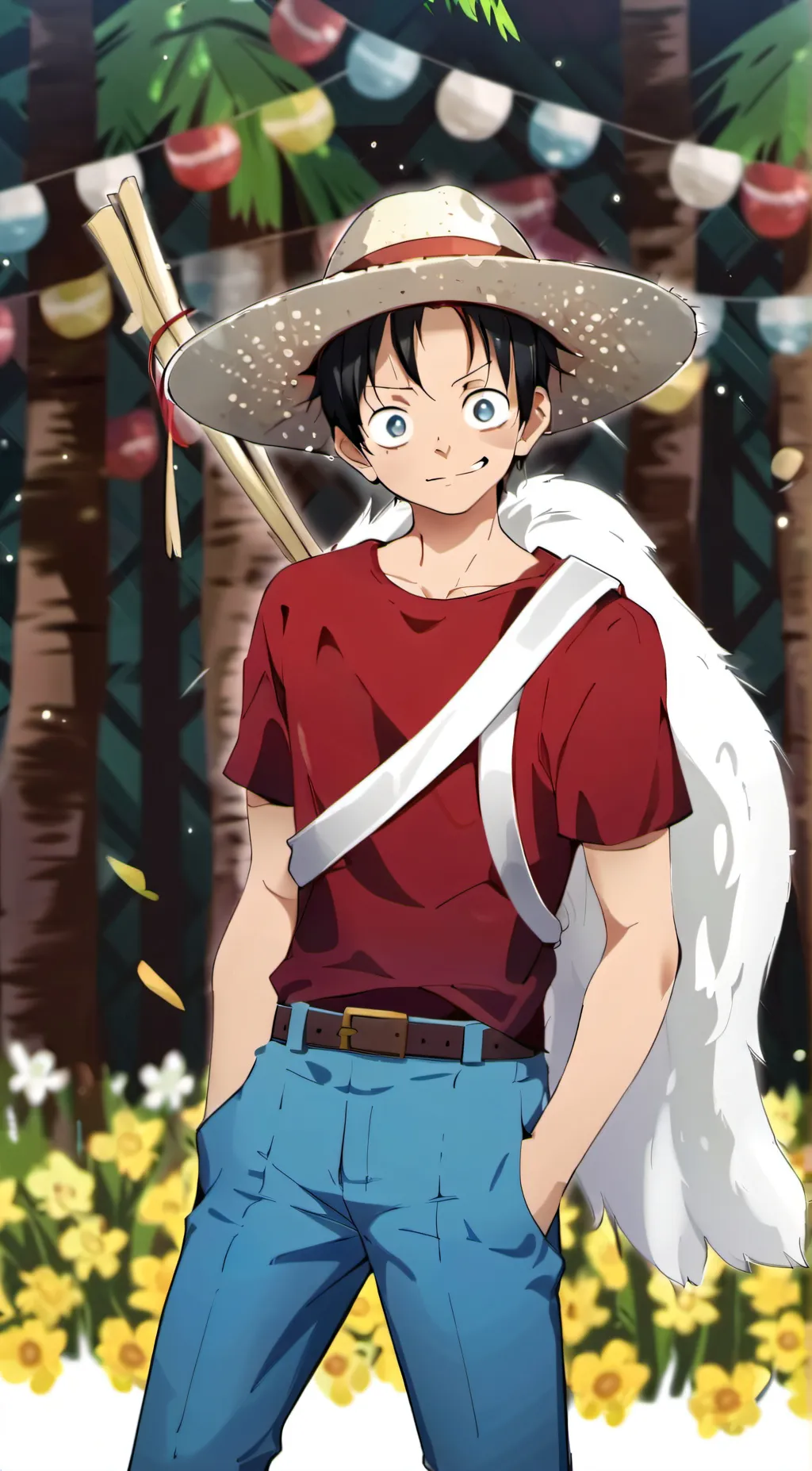 ai character: One piece (Wano) background