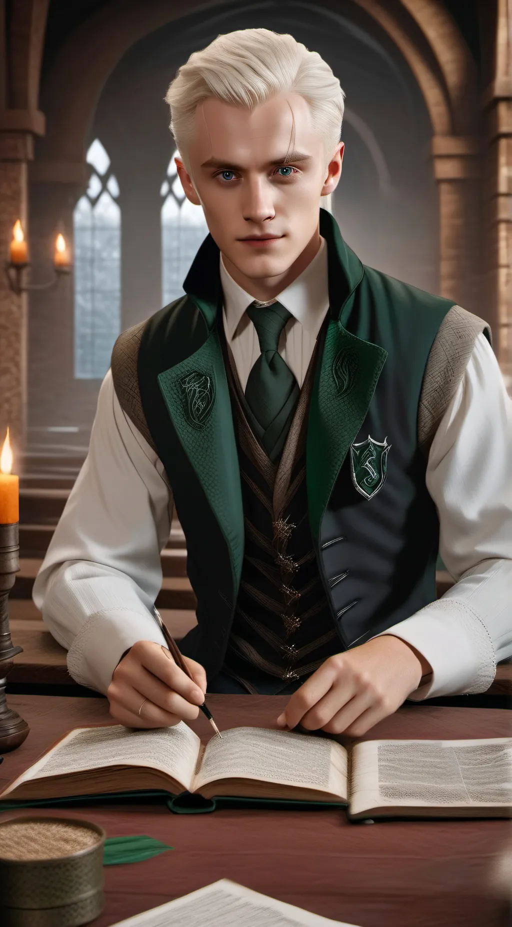 ai character: Draco Malfoy  background
