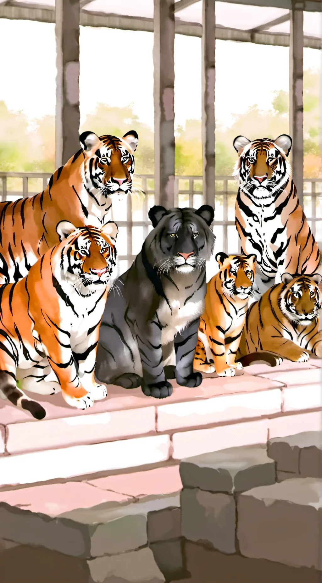 ai character: Cat zoo background