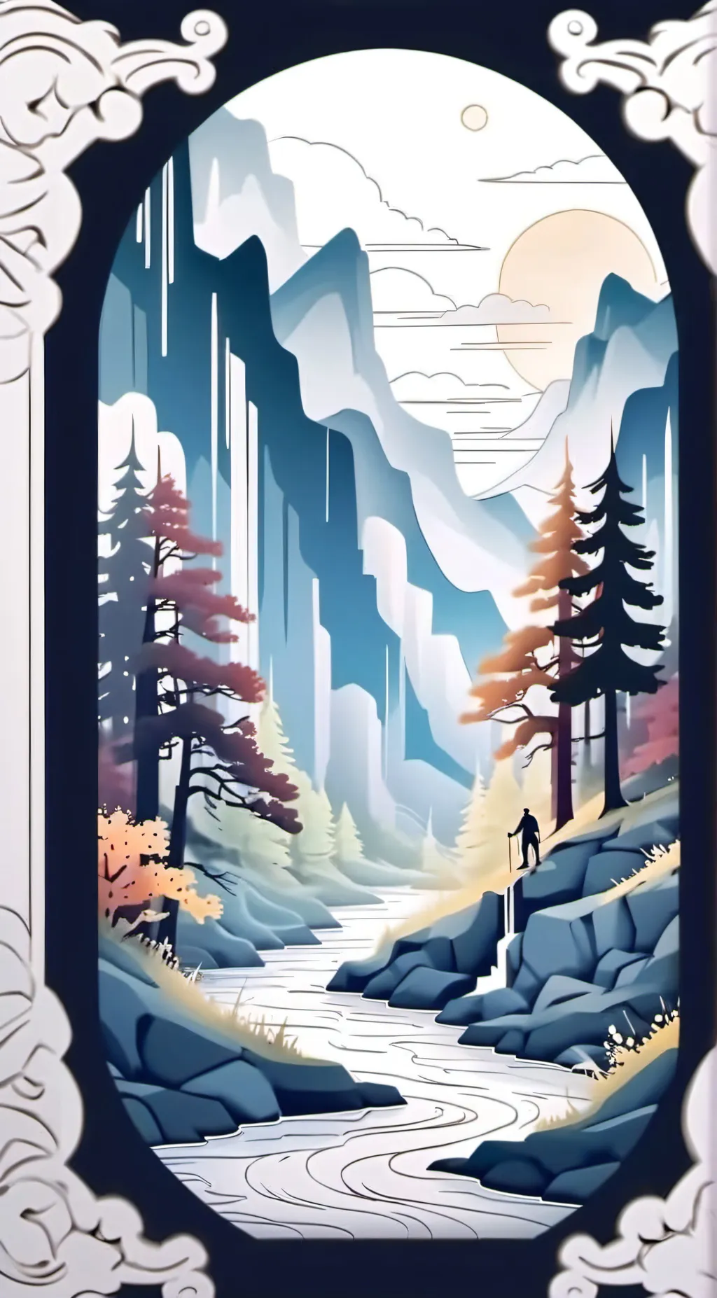 ai character: Sun and moon background