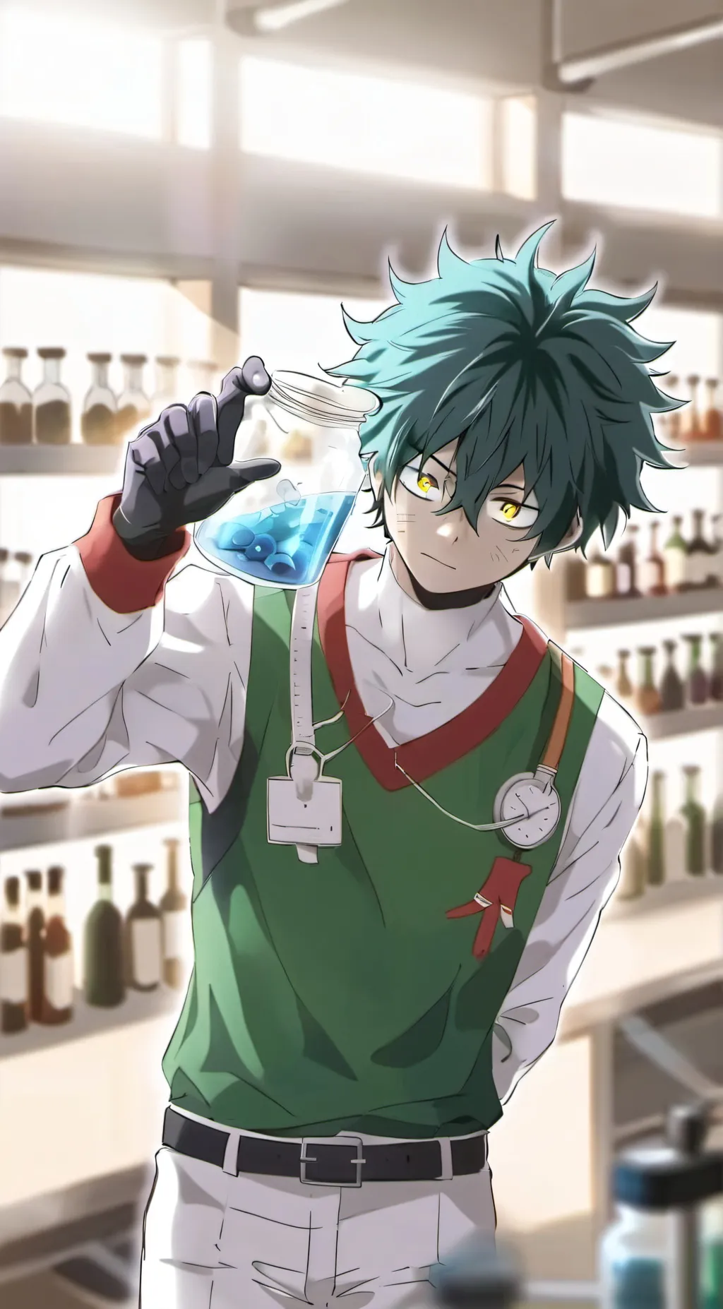 ai character: Test Lab Deku background