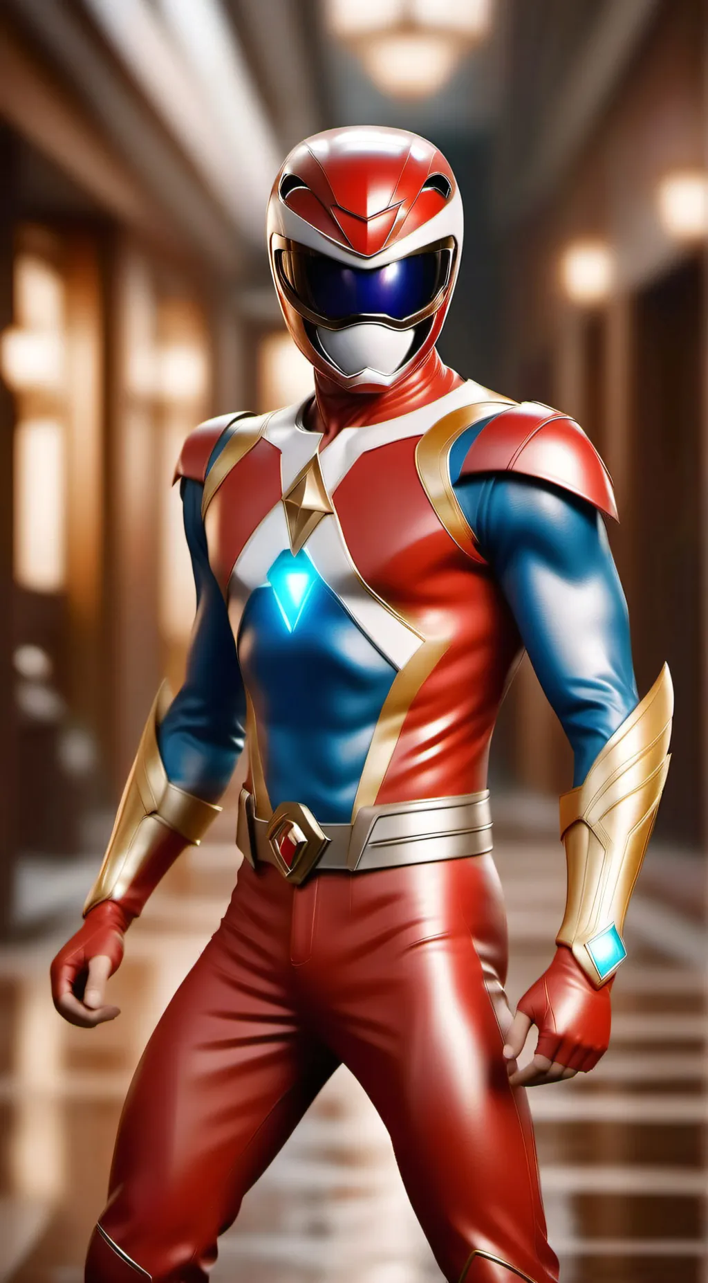 ai character: Dino Ranger Red background