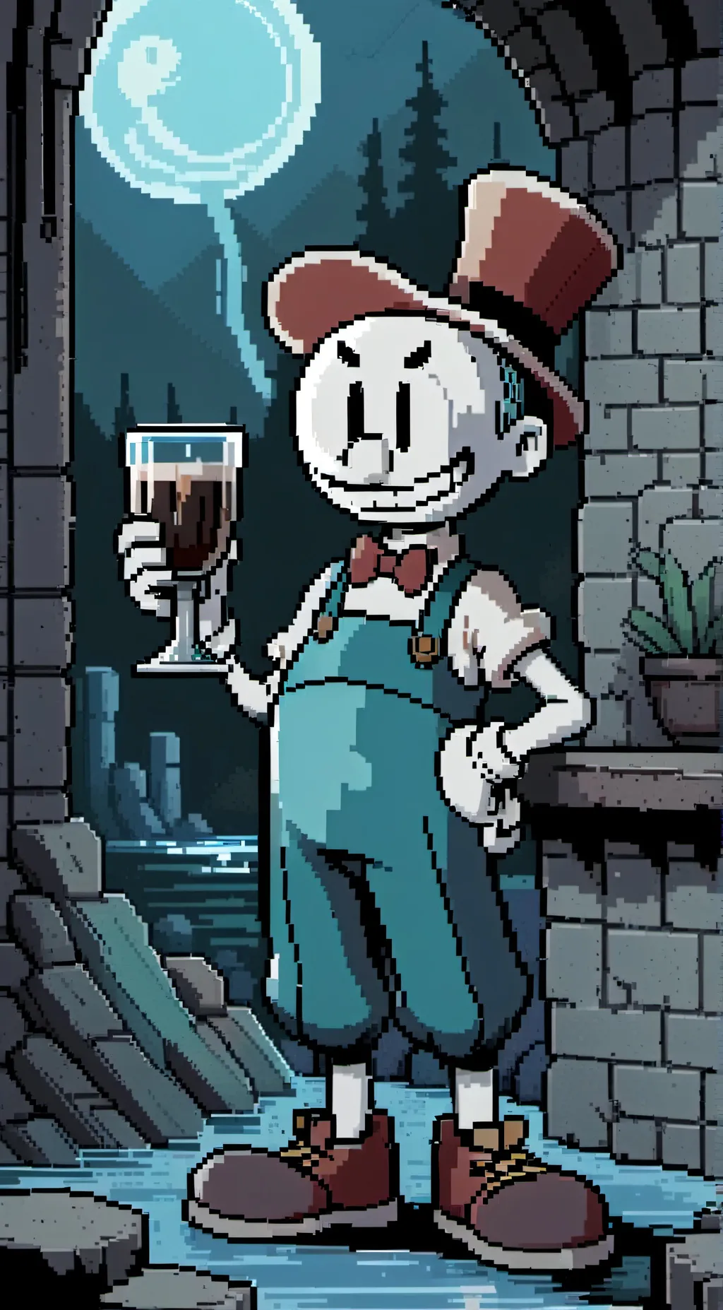 ai character: Cuphead background