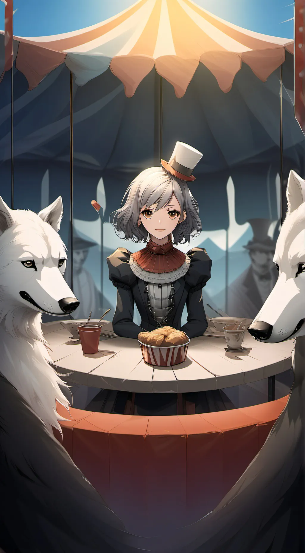 ai character: digital circus background
