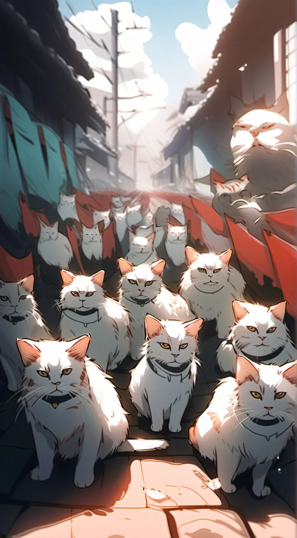 ai character: CAT ARMY  background