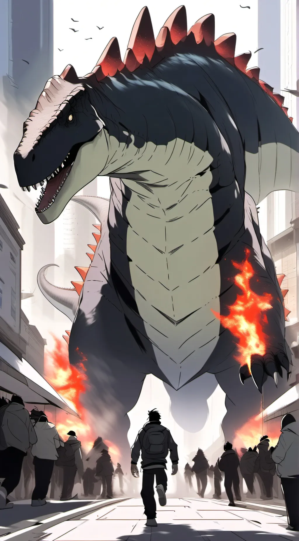 ai character: Godzilla Minus 2 background
