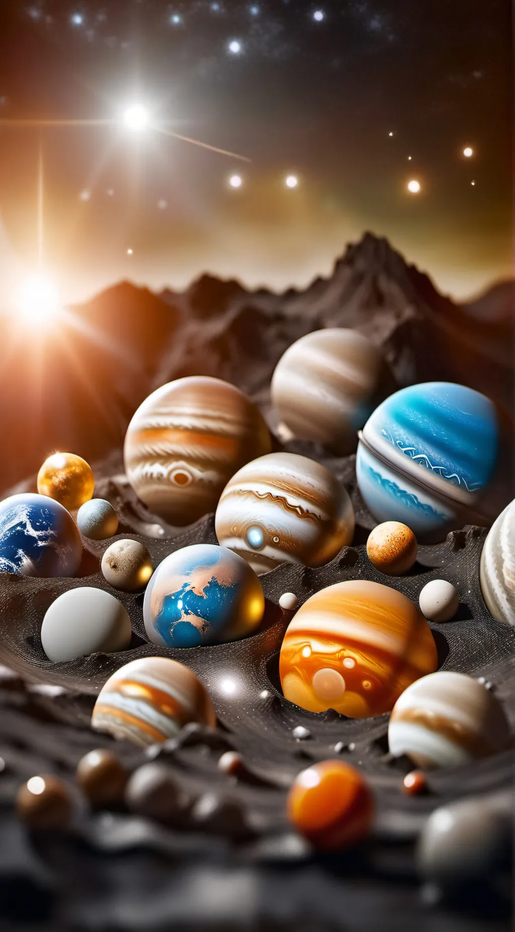 ai character: solar system background