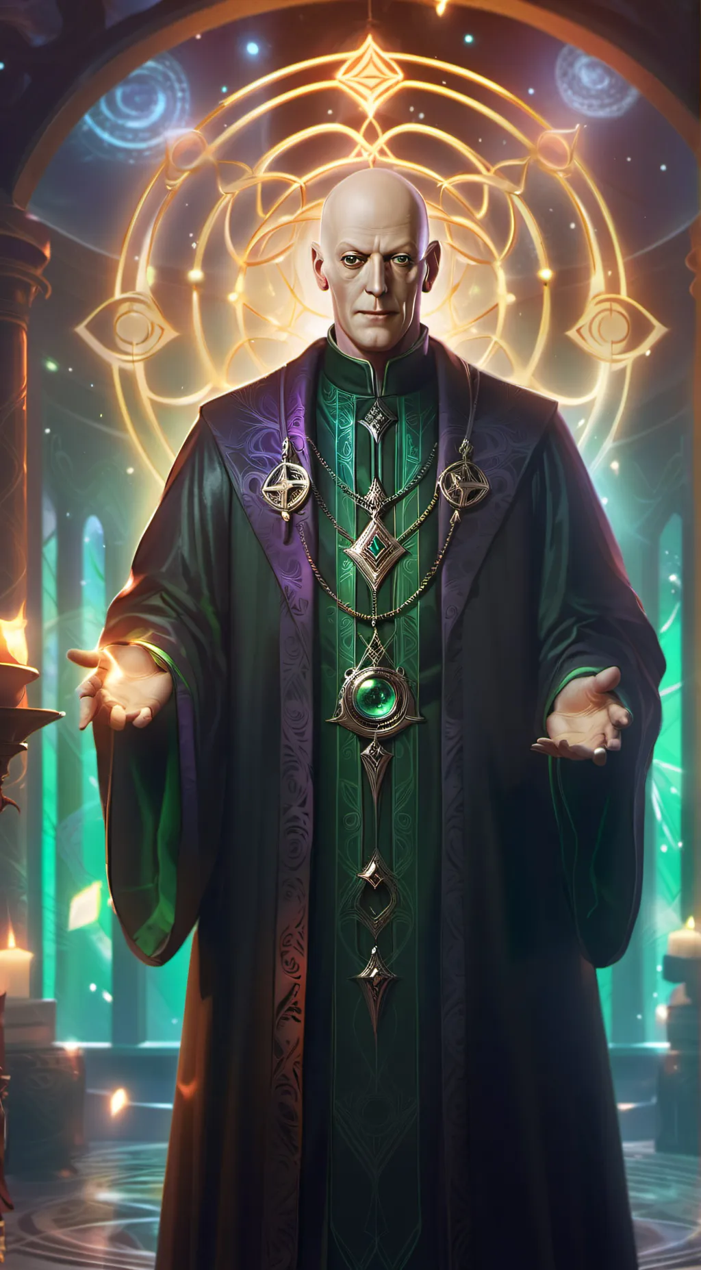 ai character: Aleister Crowley  background