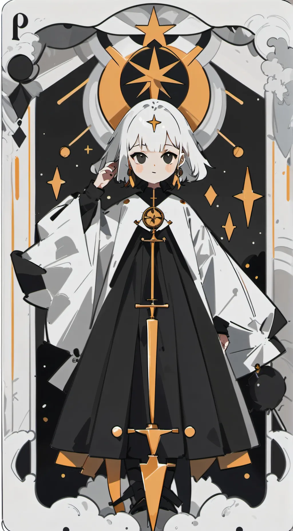 ai character: Moon God, may background