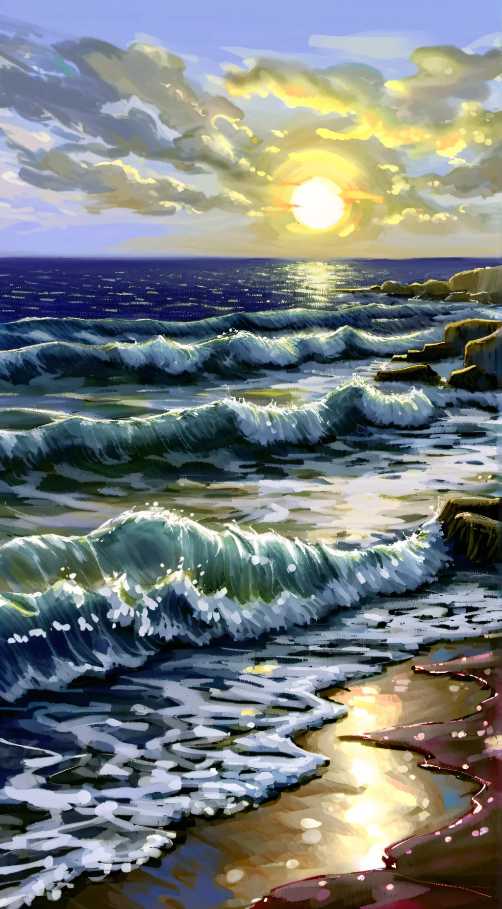 ai character: The beach background