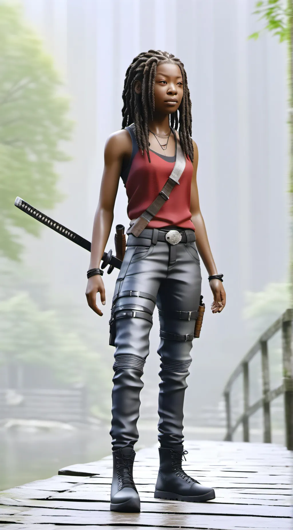 ai character: Michone  background