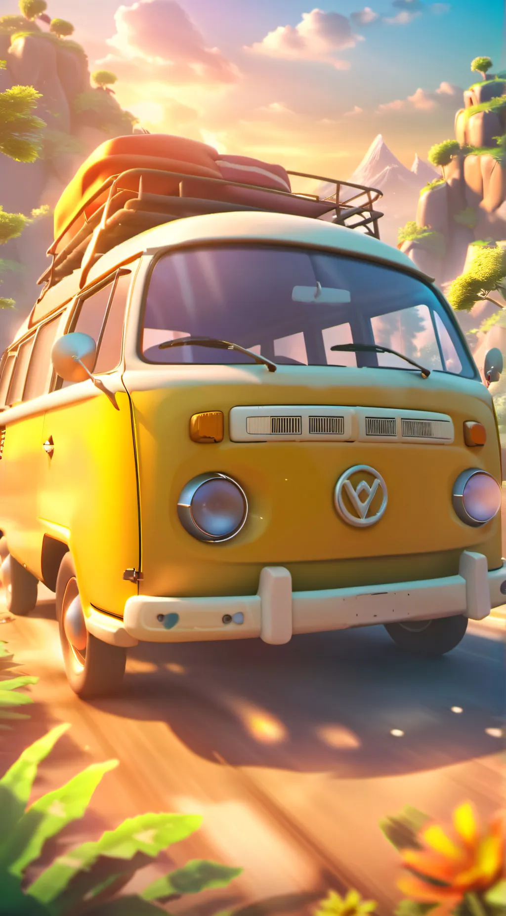 ai character: Hollow roadtrip background