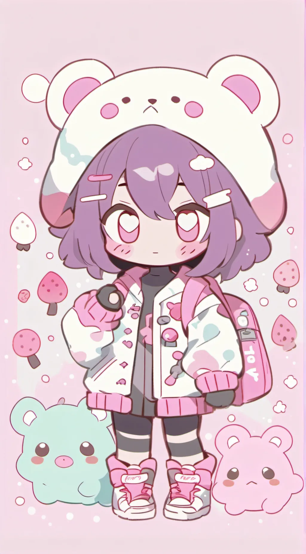 ai character: Purple  background