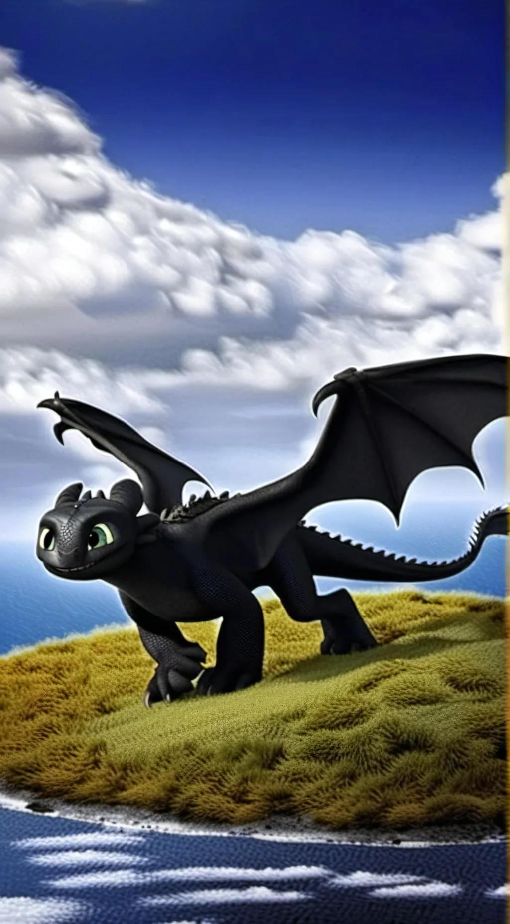 ai character:  Toothless (Real) background