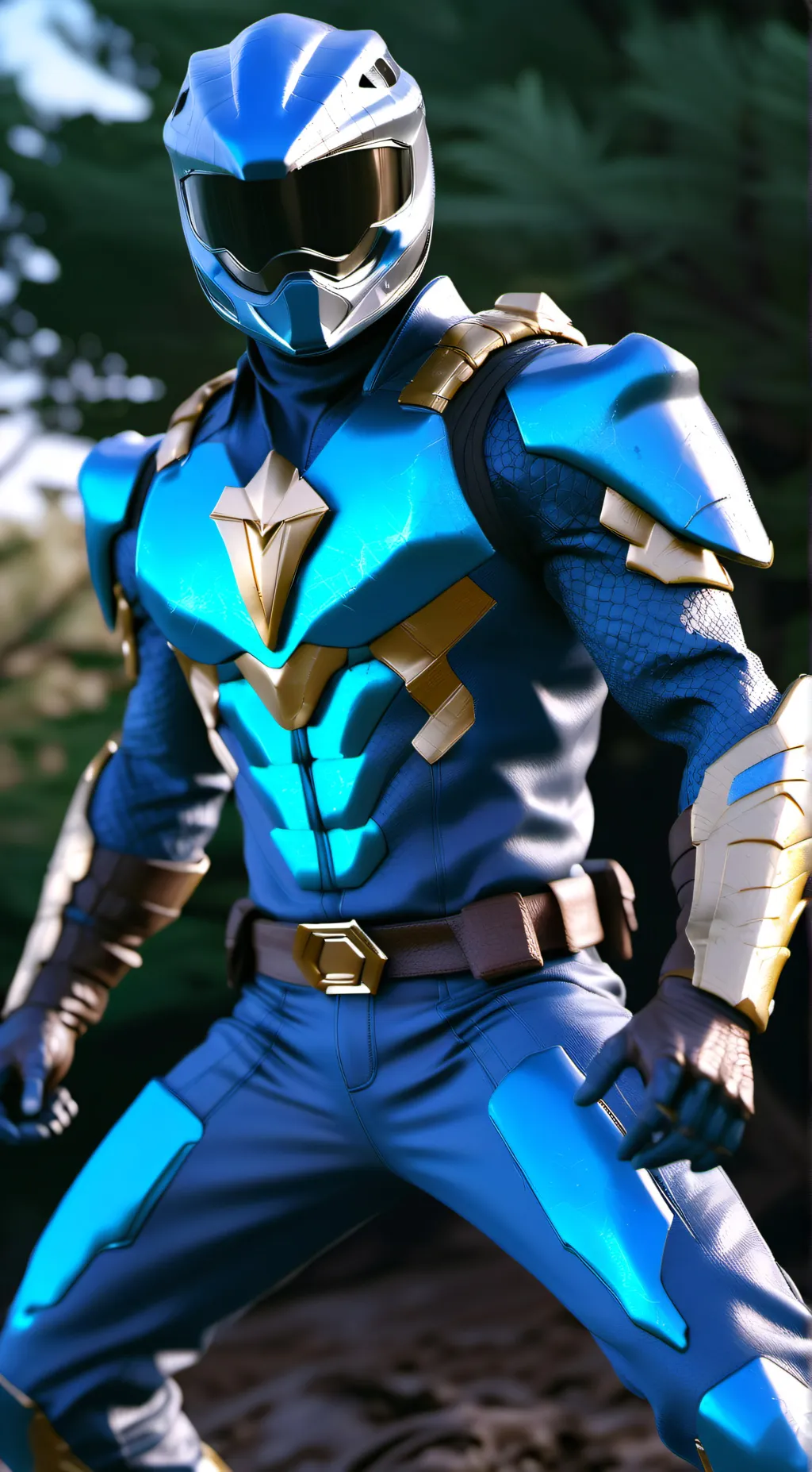 ai character: Dino Thunder Blue background