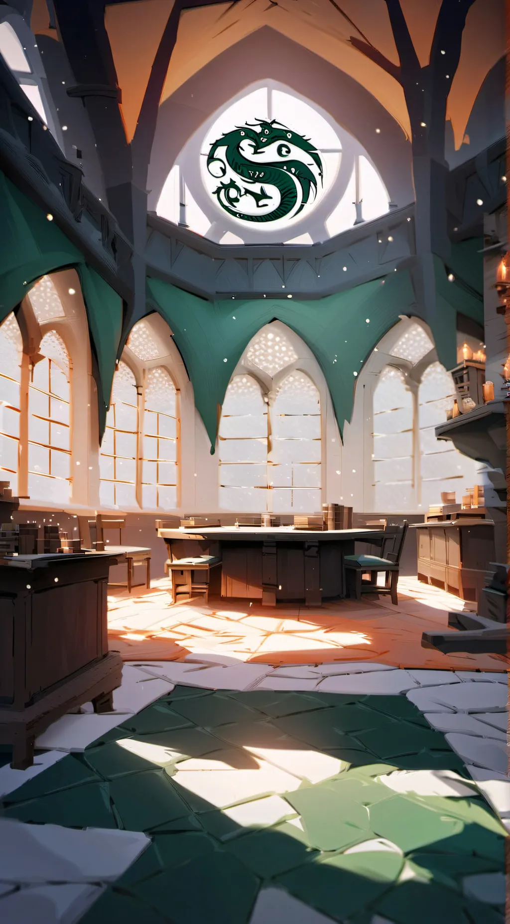 ai character: Slytherin Room background