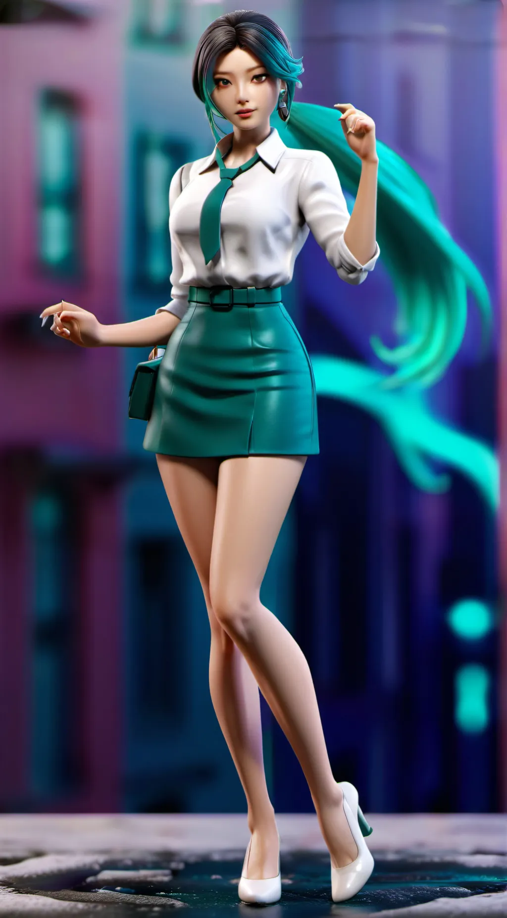 ai character: Colorful stage background