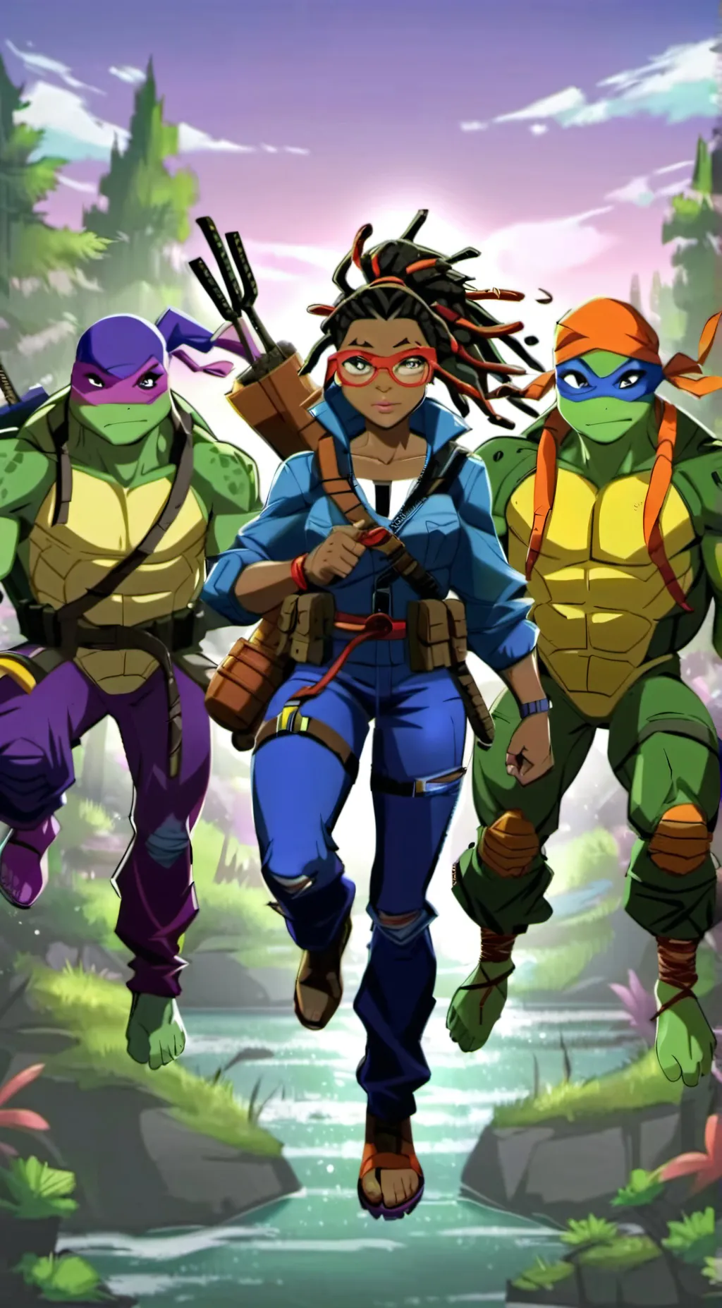 ai character: ROTTMNT!!!!  background