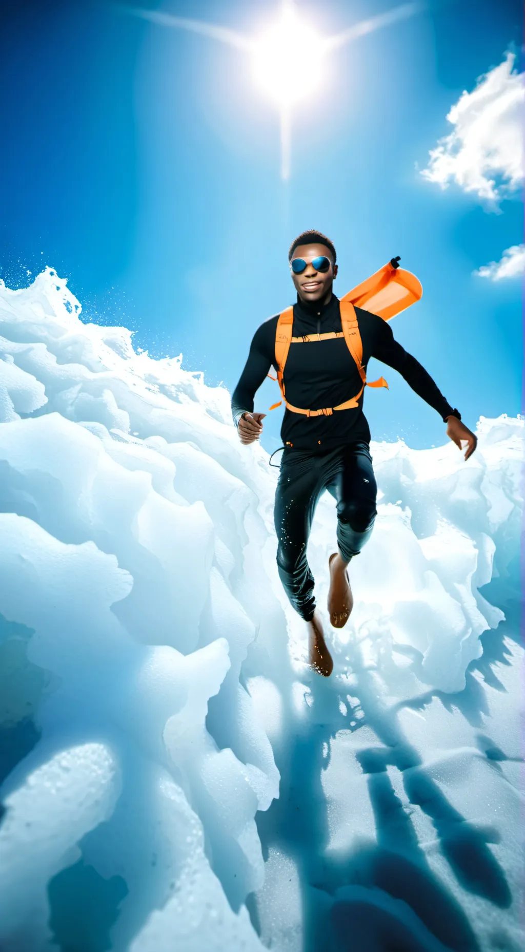 ai character: Black Guy on cloud background