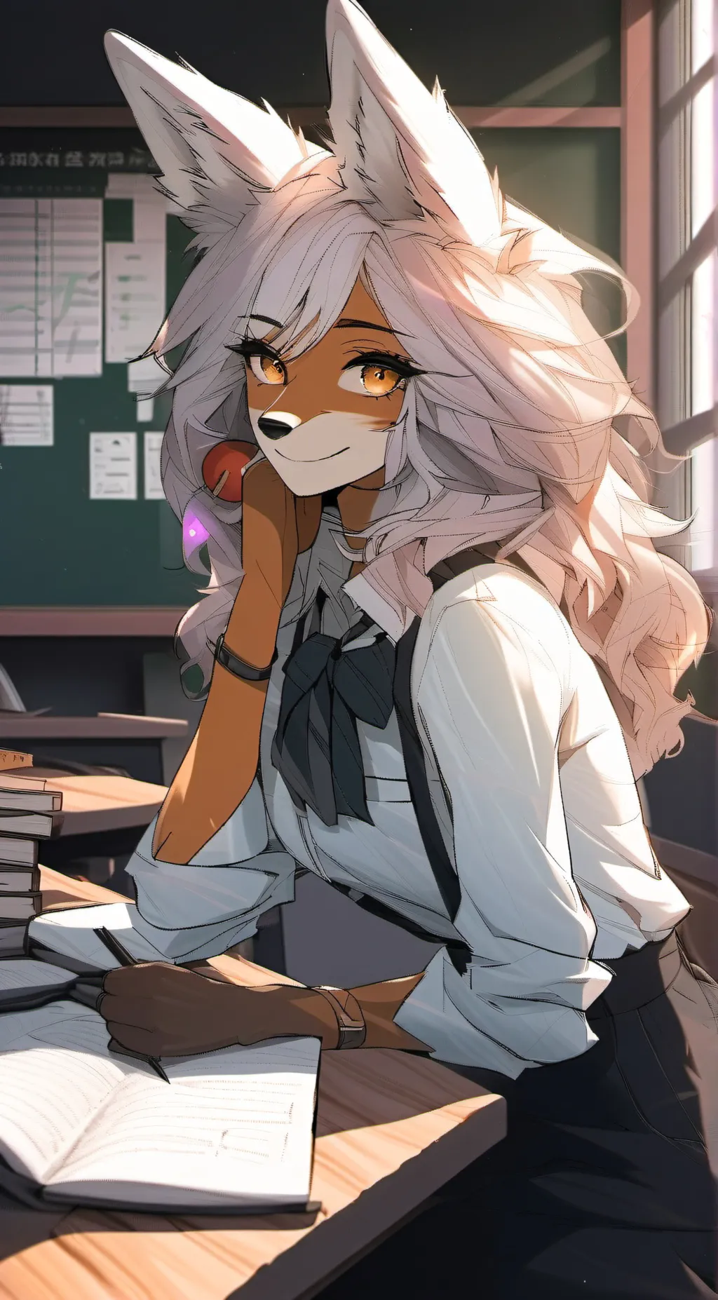 ai character: Mrs.Bone background