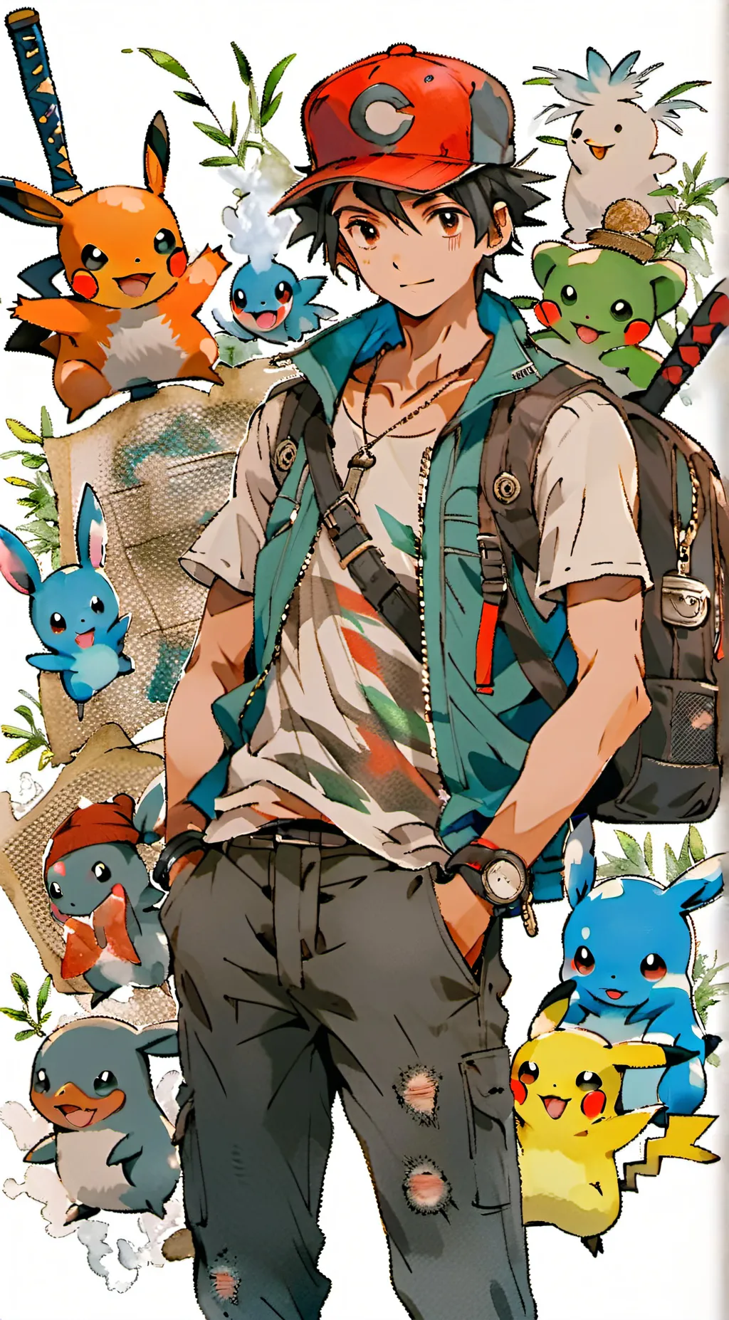 ai character: ash background