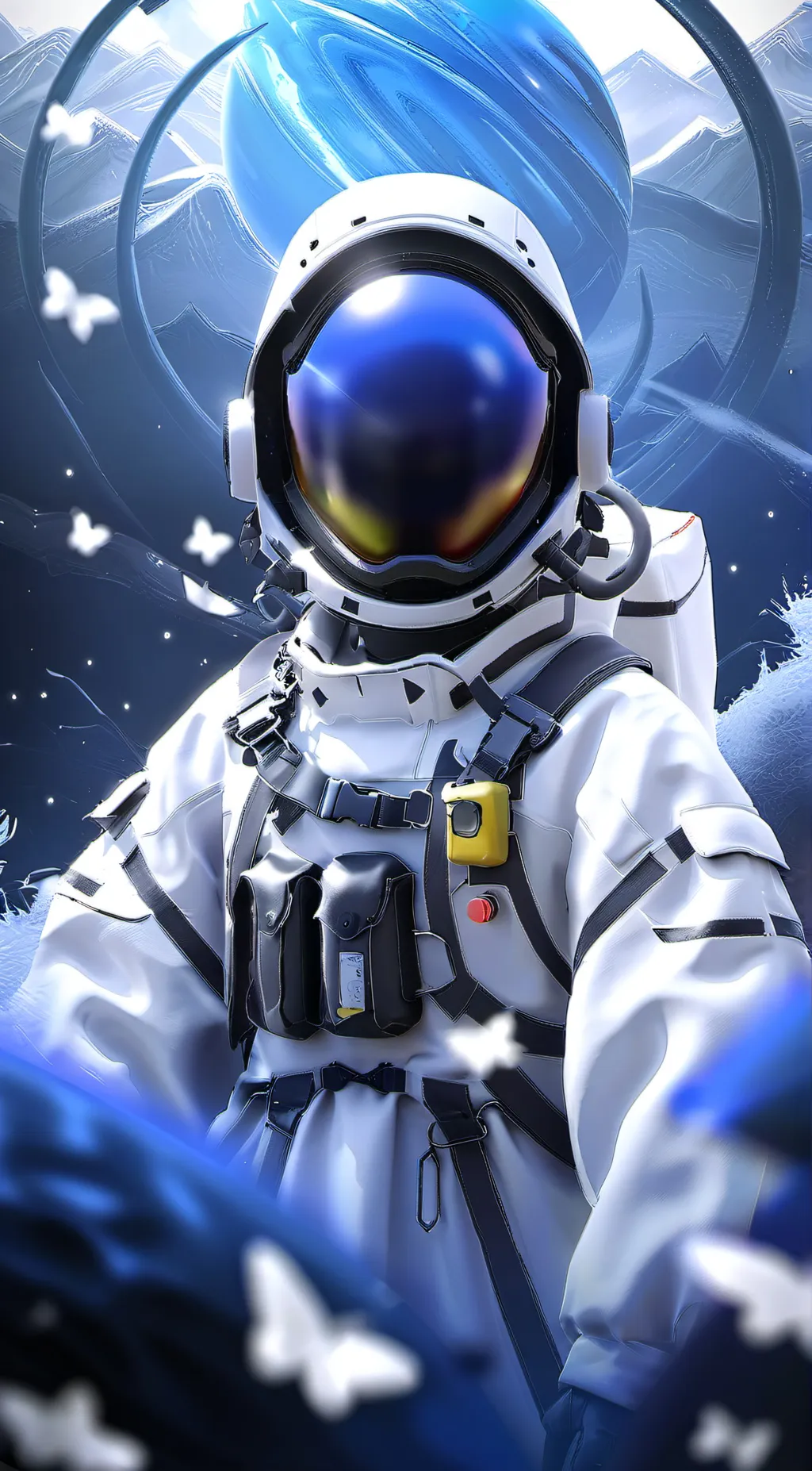 ai character: Blue background