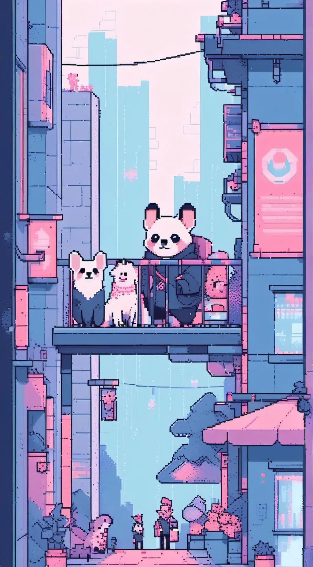 ai character: smiling critters  background