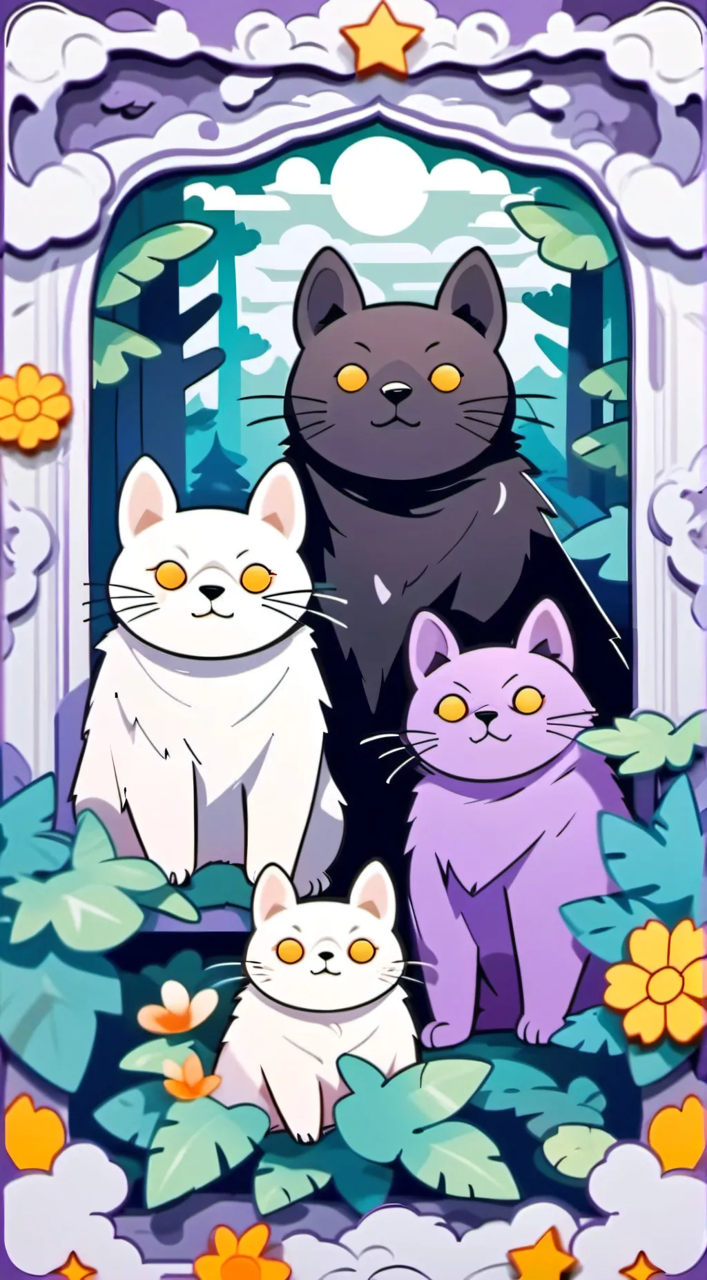 ai character: Smiling critters  background