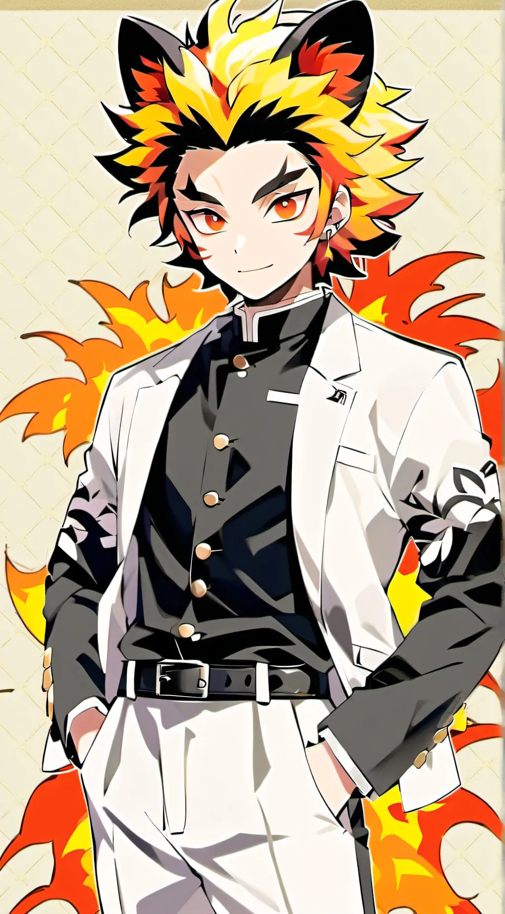 ai character: Rengoku as a mouse background
