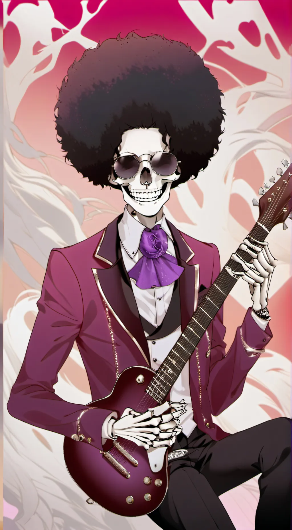 ai character: brook the skeleton background