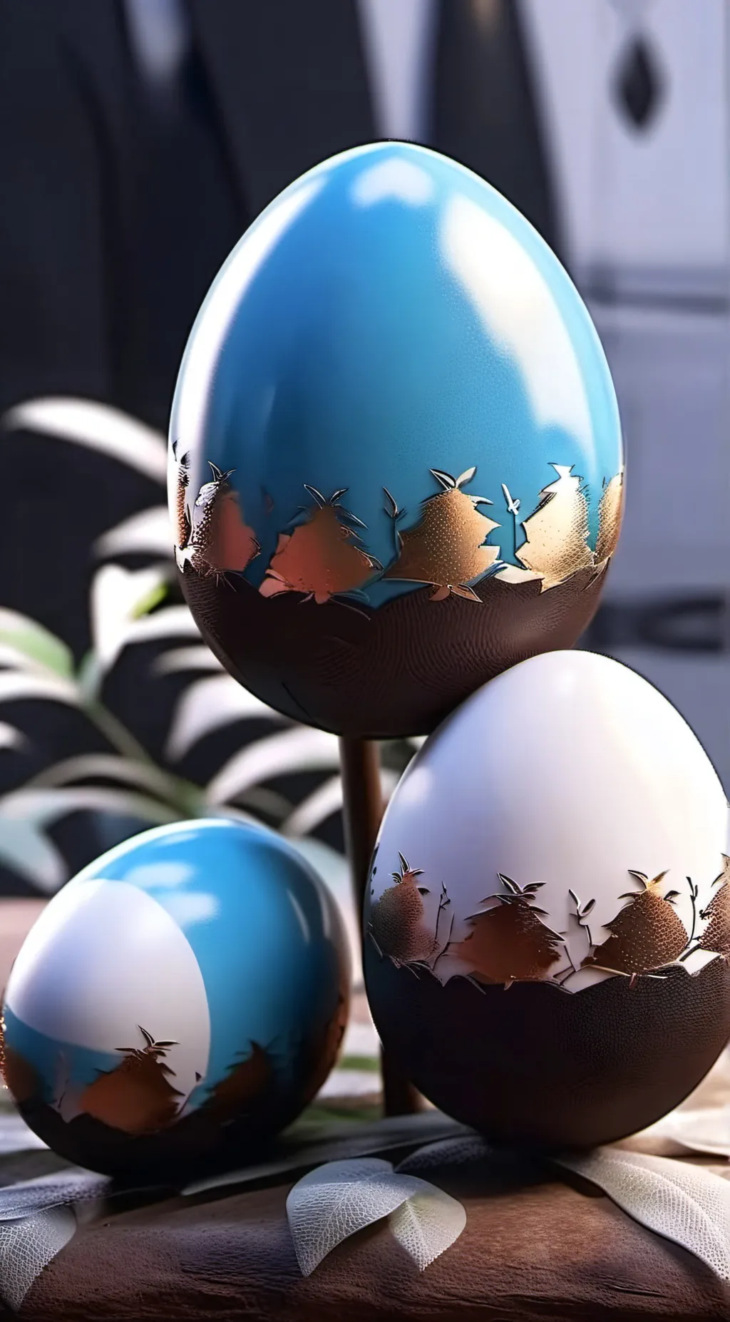 ai character: 5 magic eggs background