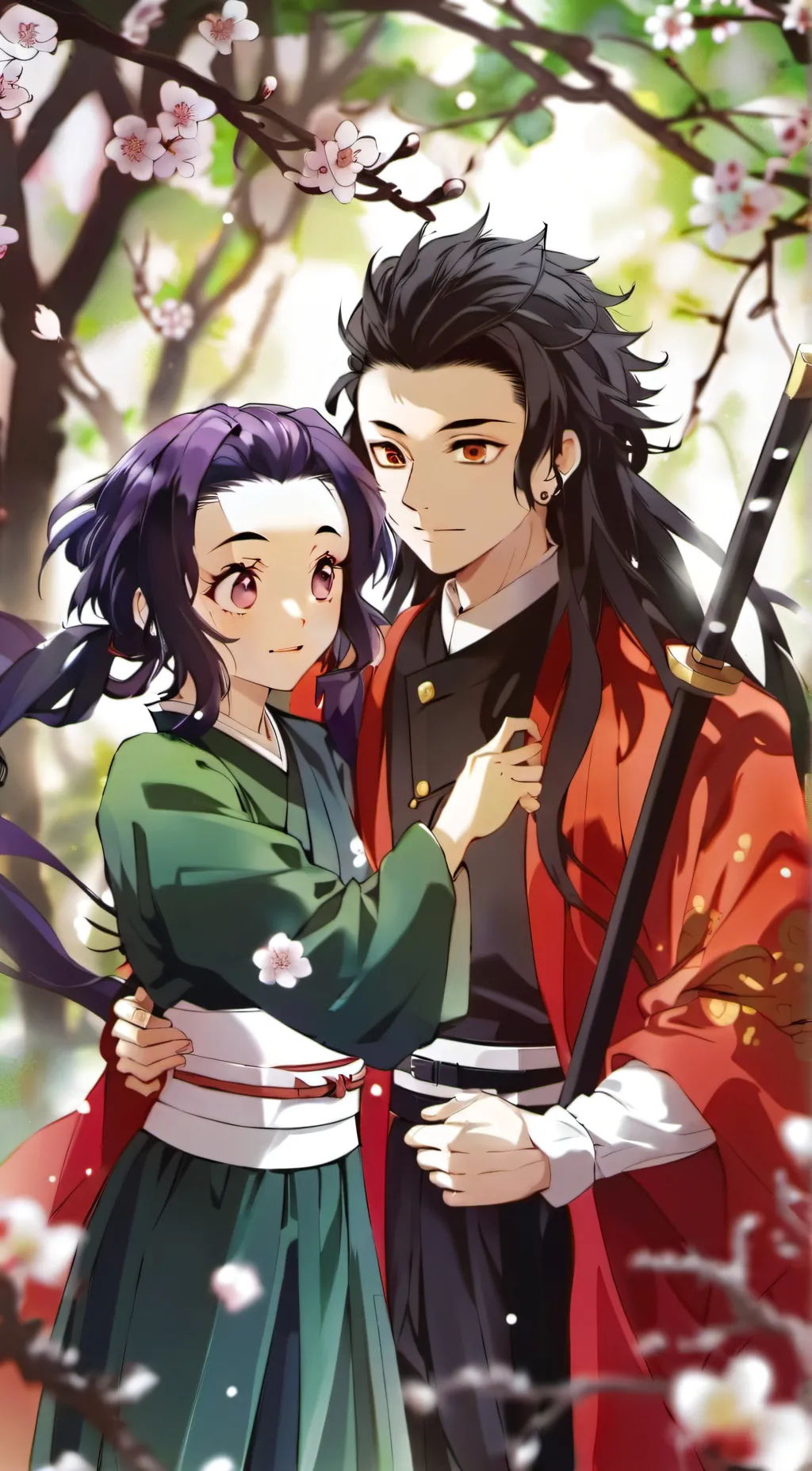 ai character: Tanjiro and Kanao background