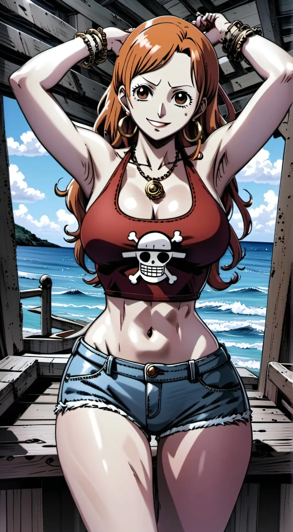 ai character: Nami  background