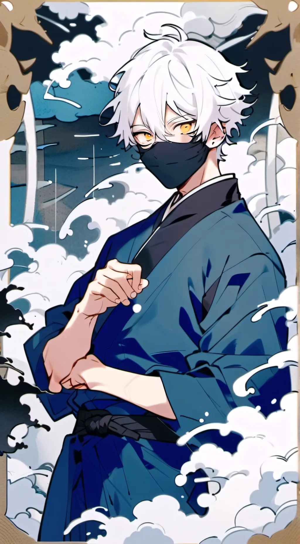 ai character: gabimaru d hollow  background