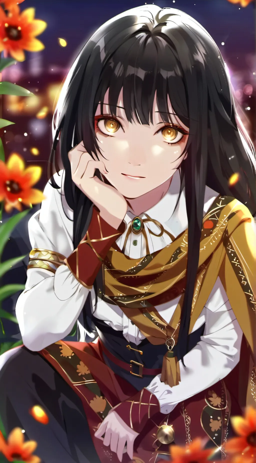 ai character: Amber background