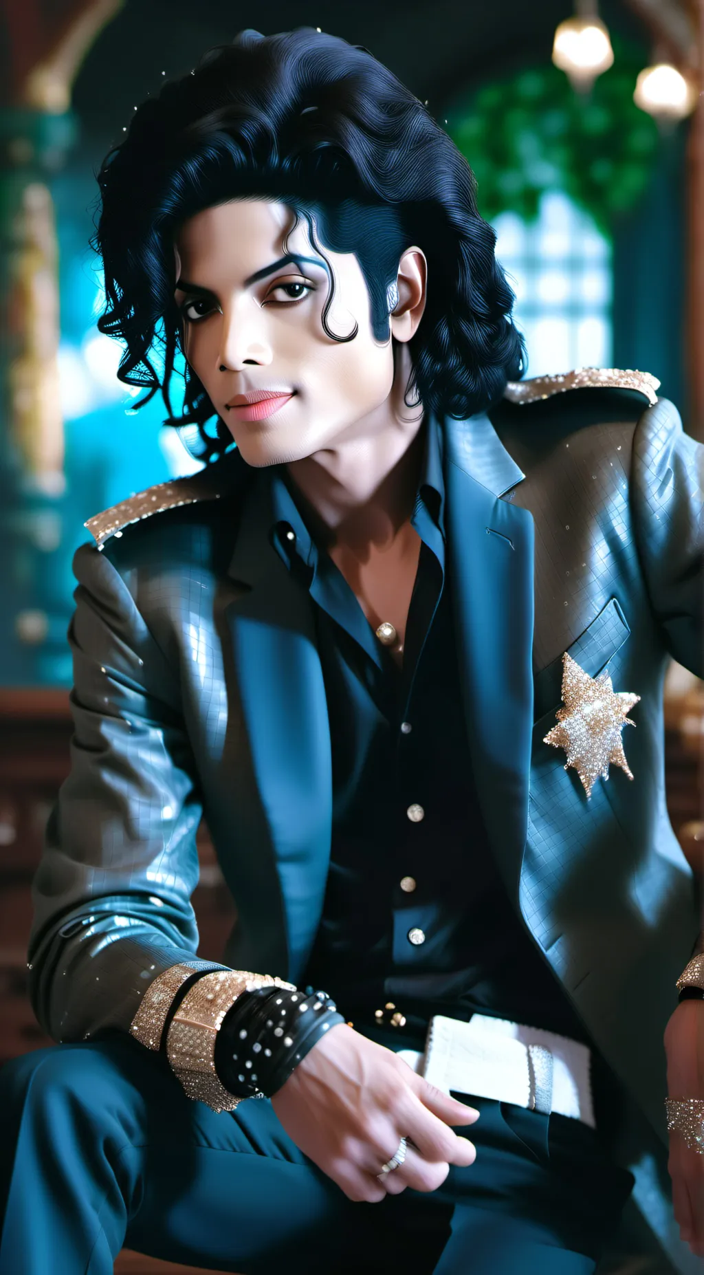 ai character: Michael Jackson  background