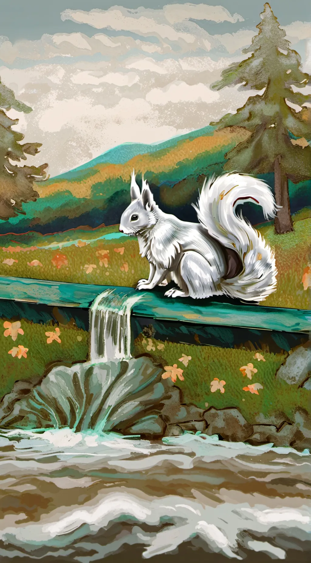 ai character: Grey Male Squirrel background