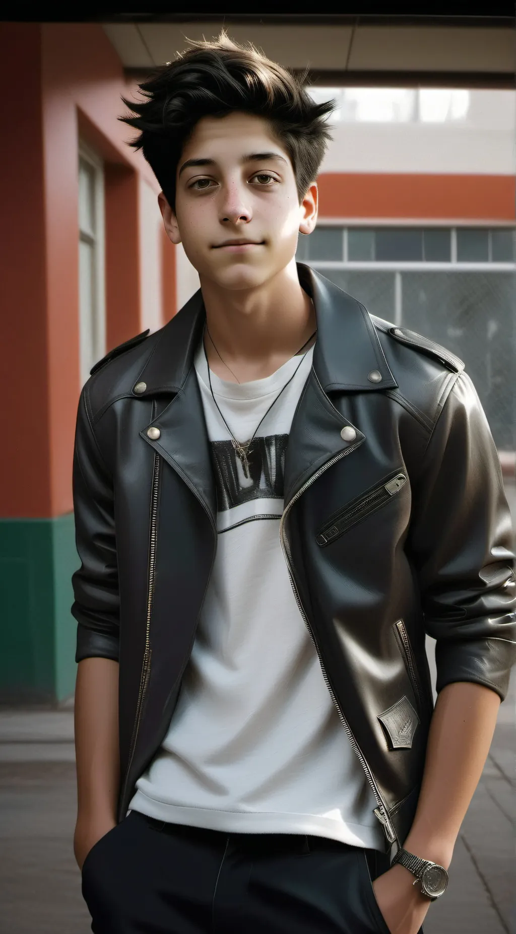 ai character: Milo Manheim  background