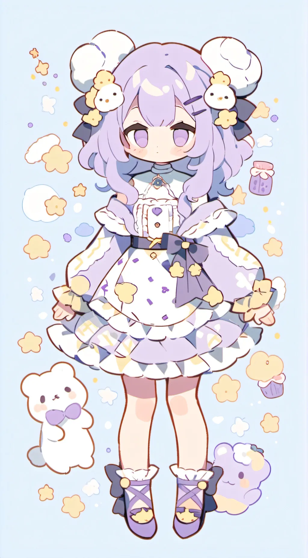 ai character: Lavender background