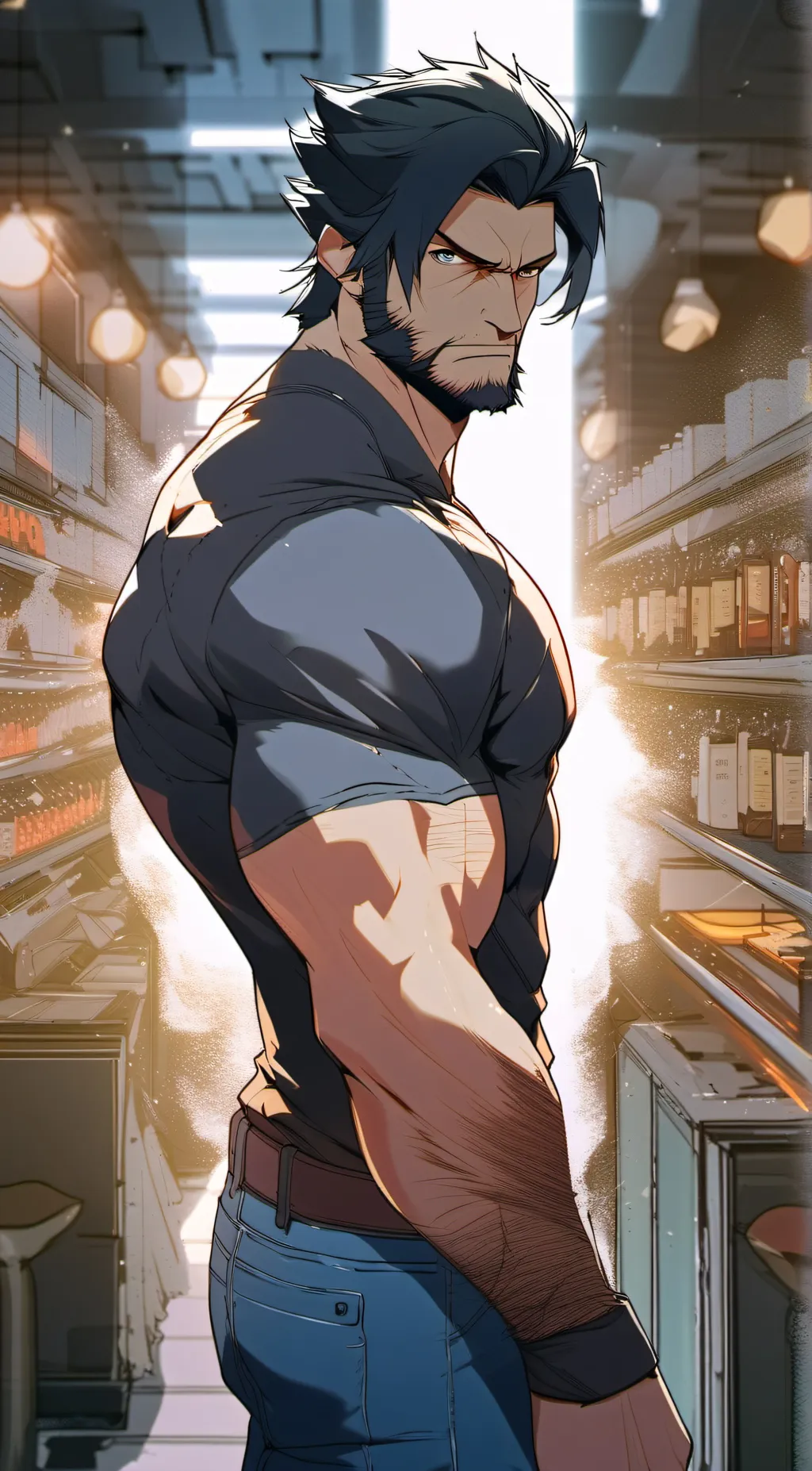 ai character: Wolverine/ Logan  background