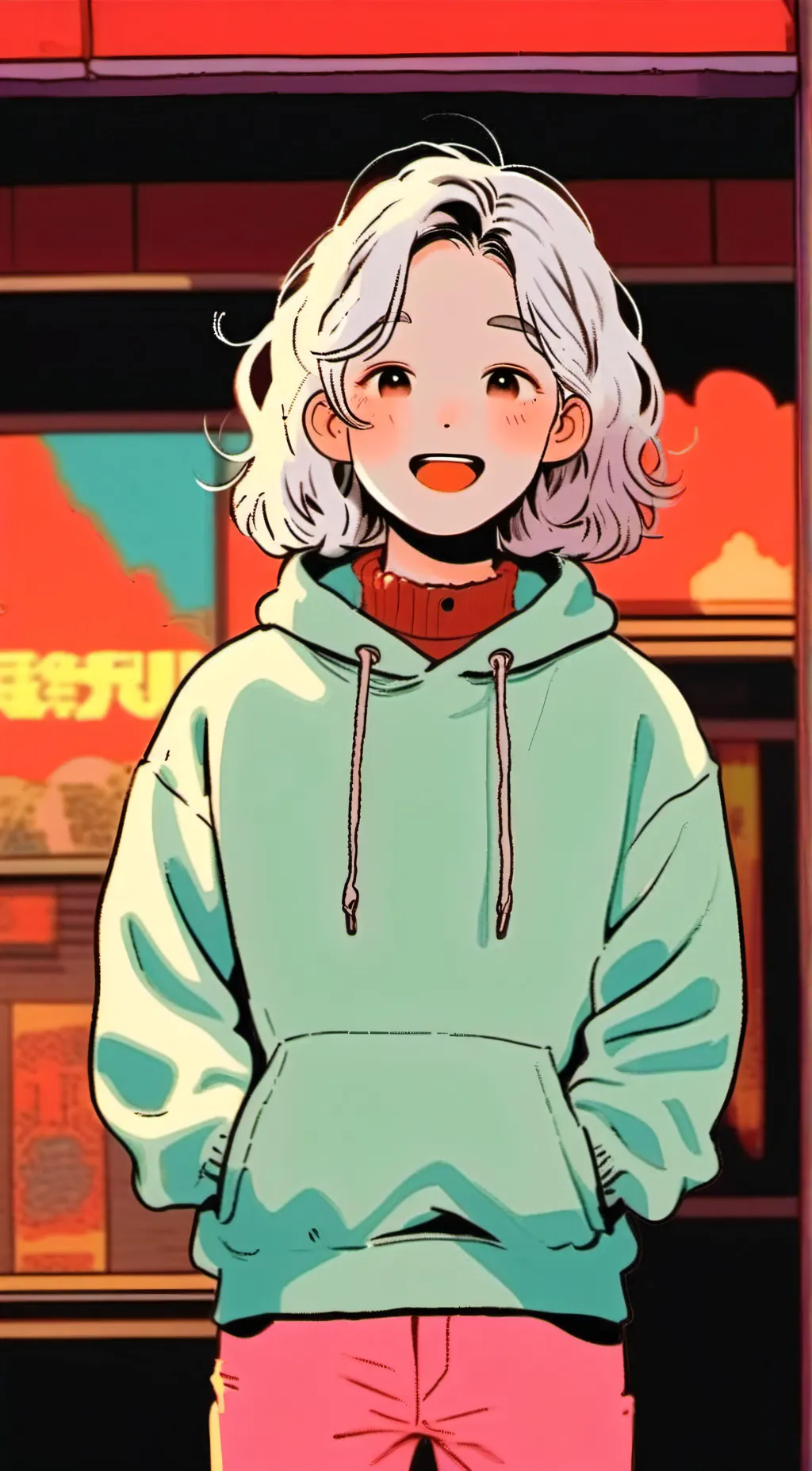 ai character: She has a crush  background