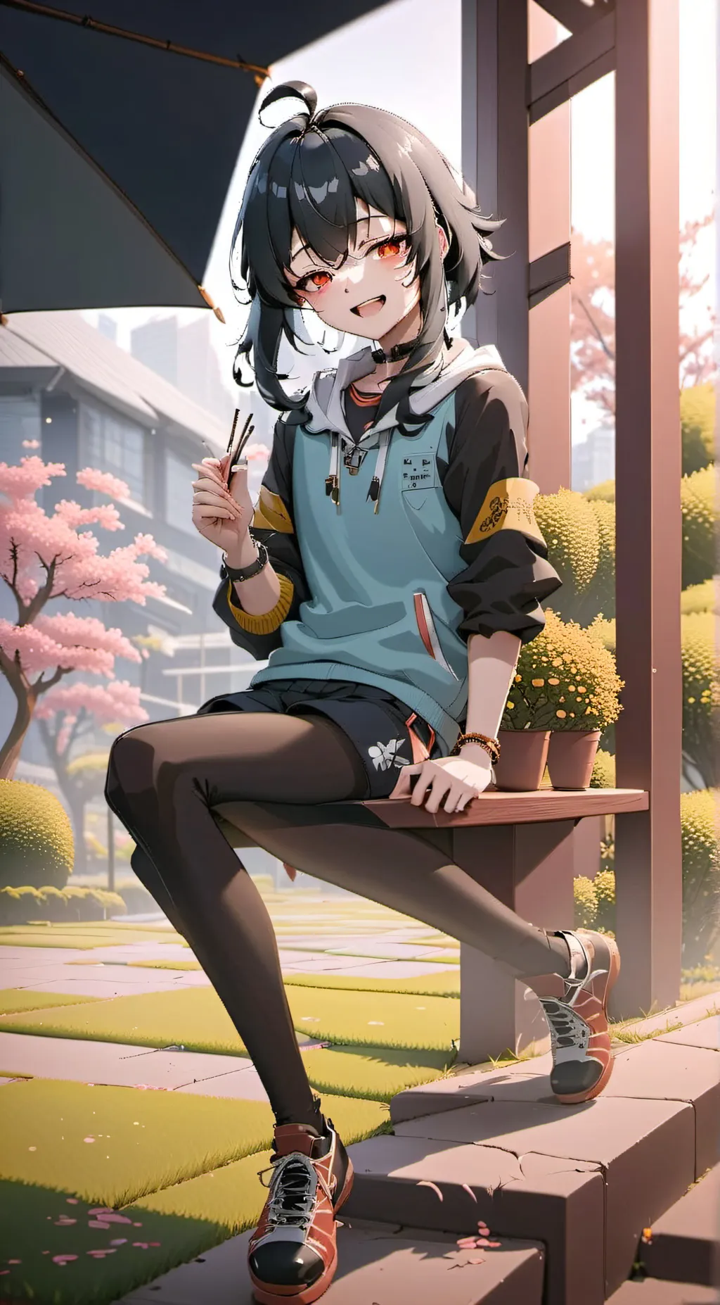ai character: school muichiro 💙🤍 background