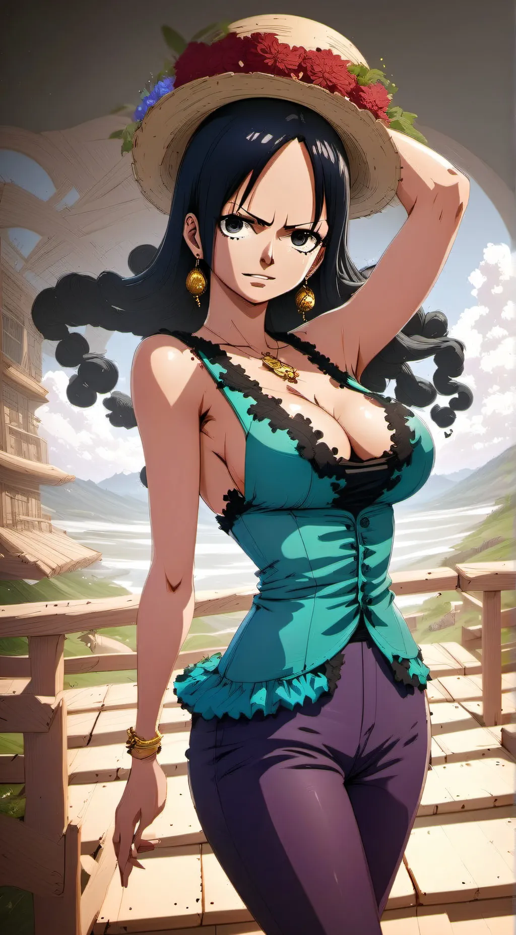 ai character: Nico robin  background