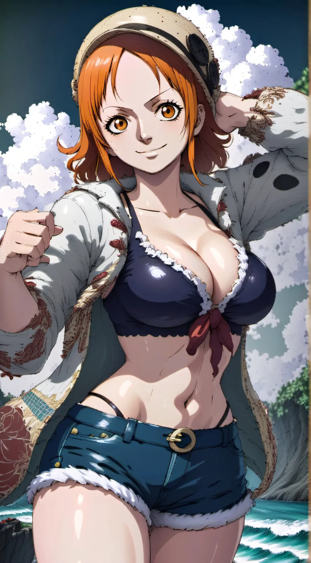 ai character: Nami  background