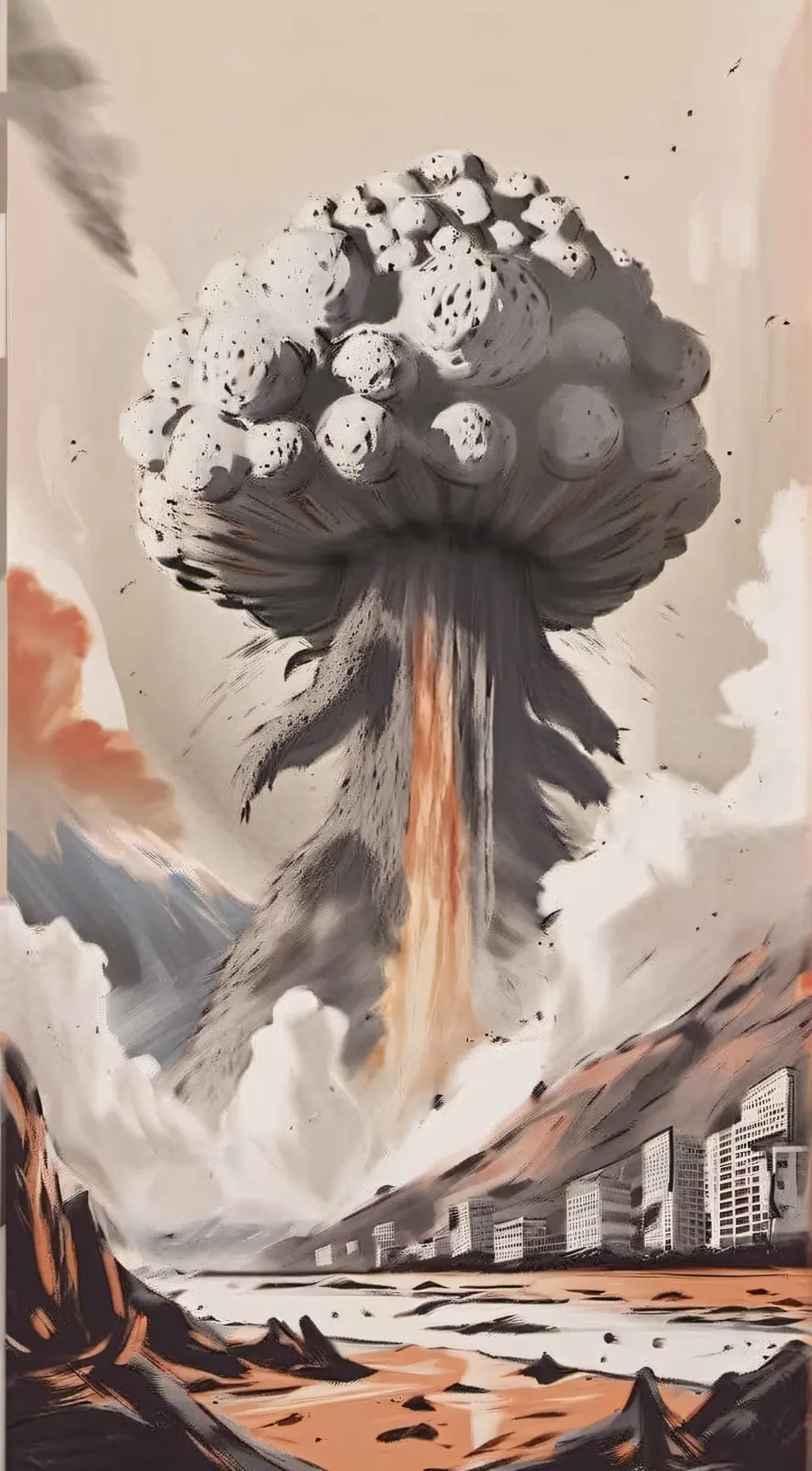 ai character: mushroom cloud gd background