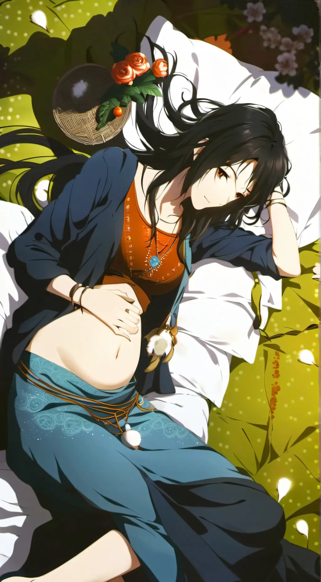 ai character: UPregnant roommate background