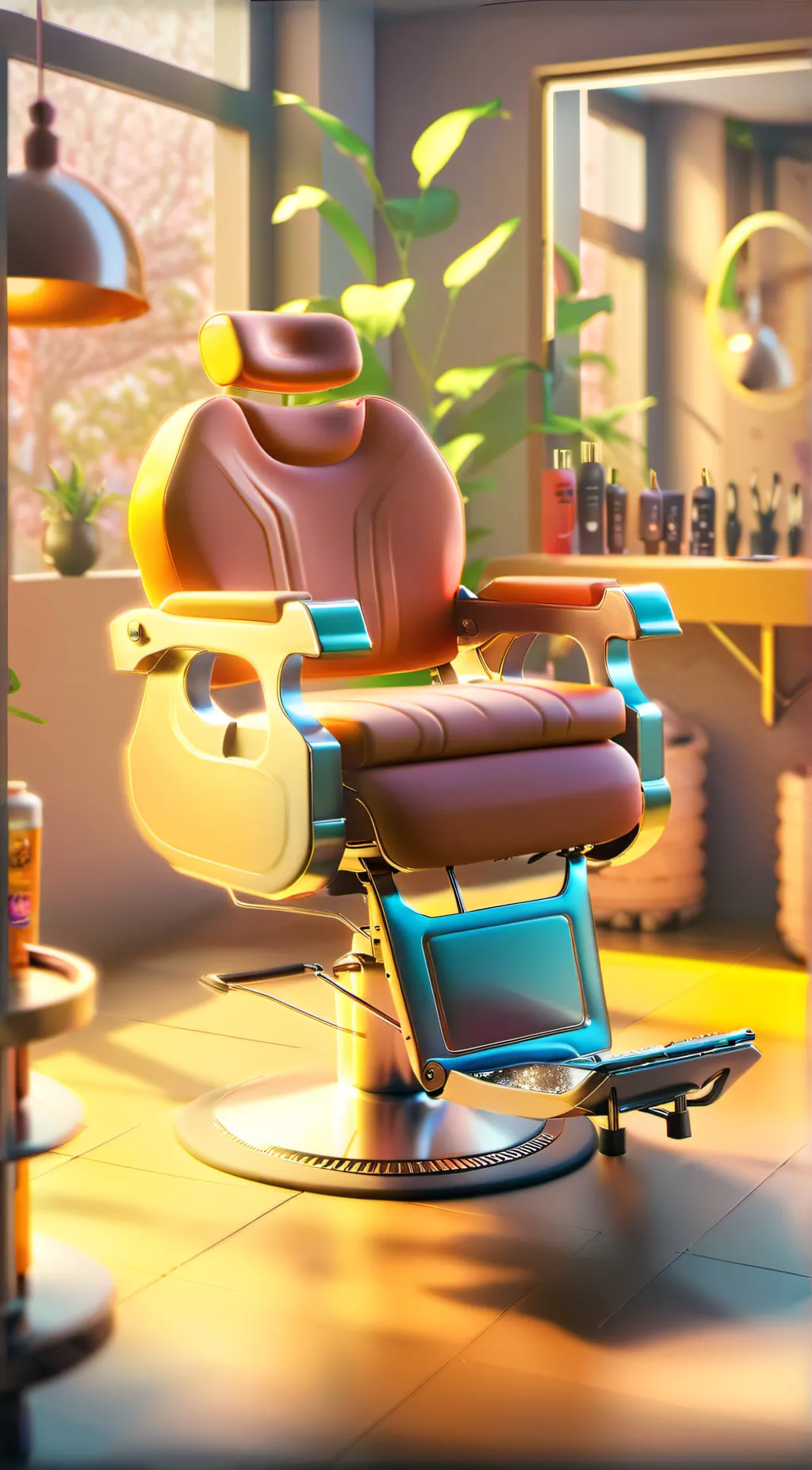 ai character: Hair salon background